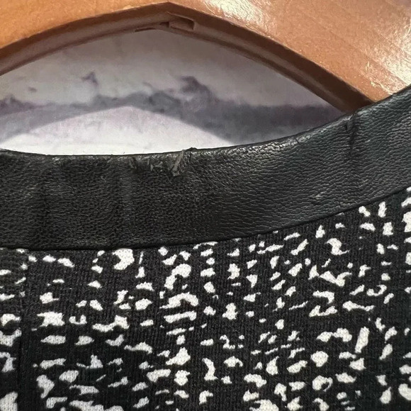 Covington Size Large Blazer Full Zip Black White Leather Trim Career Jacket - Picture 7 of 10